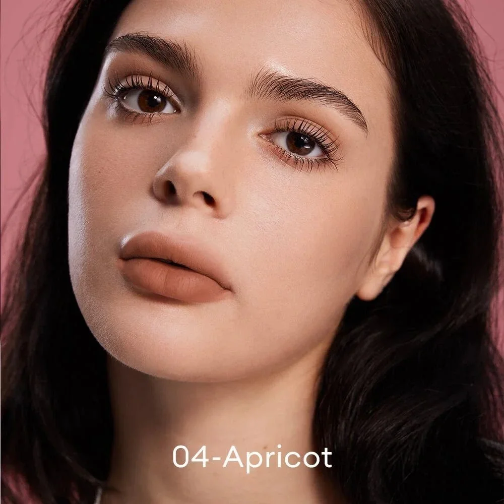 Set of 4 Soft Matte Velvet Lip Clay Apricot (3 pcs) & Earthy (1 pc) Mousse‎